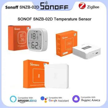 SONOFF SNZB-02D Zigbee Temperatūros ir Drėgmės Jutiklis, Nuotolinio Valdymo Temperatūros, Drėgmės Jutiklis APP Stebėti Smart Home