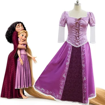 Suaugusių Mergaičių Rapunzel Karnavalas Helovinas Šalis Fancy Dress Cosplay Kostiumų Tangled Rapunzel Princesė Kostiumas Moterims, Violetinė