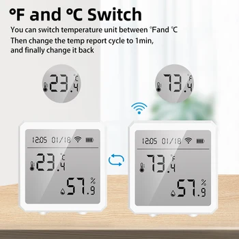 Tuya ZigBee Smart Ryškumas Temperatūros ir Drėgmės Jutiklis LCD Šviesos Jutiklis 