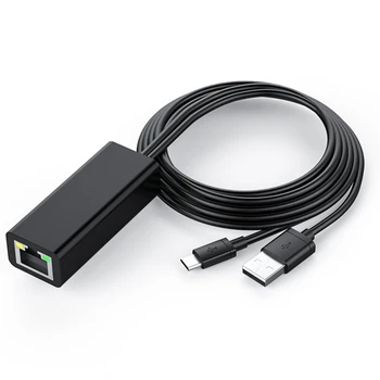 Tv 4K Stick, USB-C RJ45 LAN Tinklo plokštė, TV Ethernet Adapter ABS Su USB 2.0 Maitinimo Kabelis Maitinimo