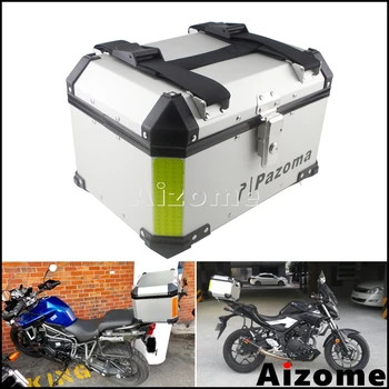 Universalus Motociklas Viršų Atveju, Aliuminio 45L Krovinių Uodega Lauke Motociklą Street Bike Galiniai Bagažo Užraktas Topcase BMW Honda Aprilia