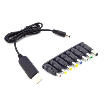 USB Galia Padidinti Kabelis USB DC 9V Padidinti Keitiklio Kabelį su 8 DC Galvos Daugiafunkcinis Perskaičiavimo