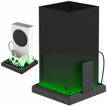 Xbox Serijos X/S Vertikalus Stovas Multi-funkcija Apmokestinimo Bazę RGB Spalvinga Šviesos Kontrolierius, Rankena, Įkroviklis, Laikiklis