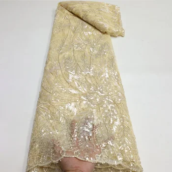 XIYA Prabanga Granulių Vamzdis Siuvinėjimo Afrikos Nėrinių Audinio 2023 5Yards prancūzijos China Tiulio Audinio Nigerijos Vestuvių Suknelė, Medžiagos
